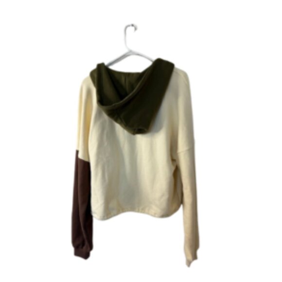 Solely Women’s Cream Green Brown Hoodie L/XL NWT - Picture 3 of 8